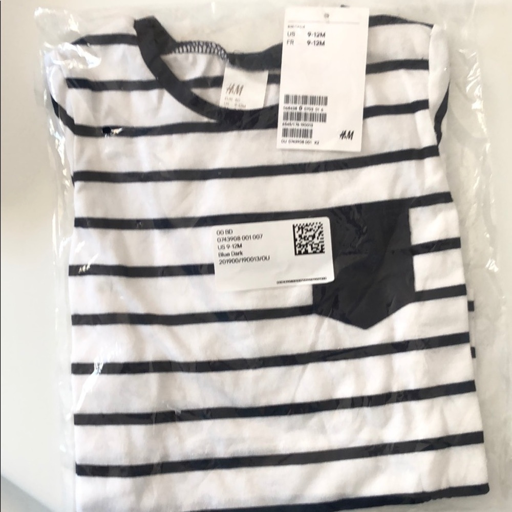 NWT Long sleeve navy and white striped tee